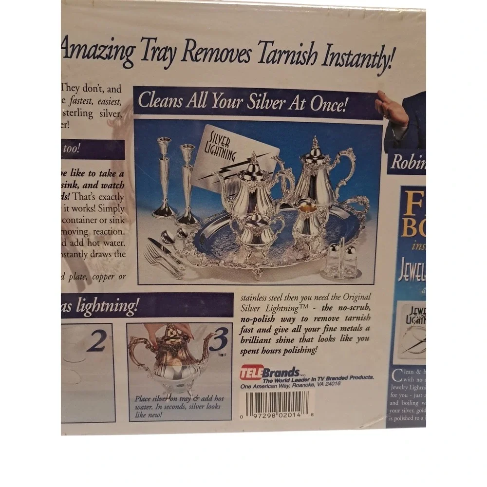 Silver Lightning Amazing Tray Removes Tarnish Instantly-Robin Leach Vintage NEW